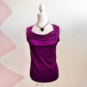 The Limited Purple Cowl Neck Top Vintage 90s 2000s‎ Soft Minimalist Chic Blouse